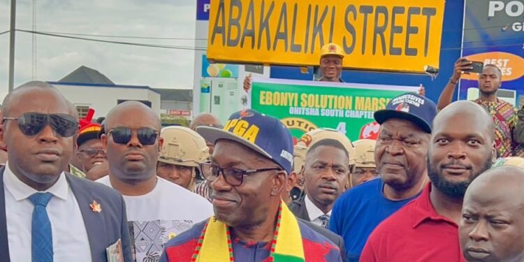 Governor Soludo at Abakaliki Street