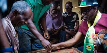Governor Chukwuma Soludo of APGA playing board game