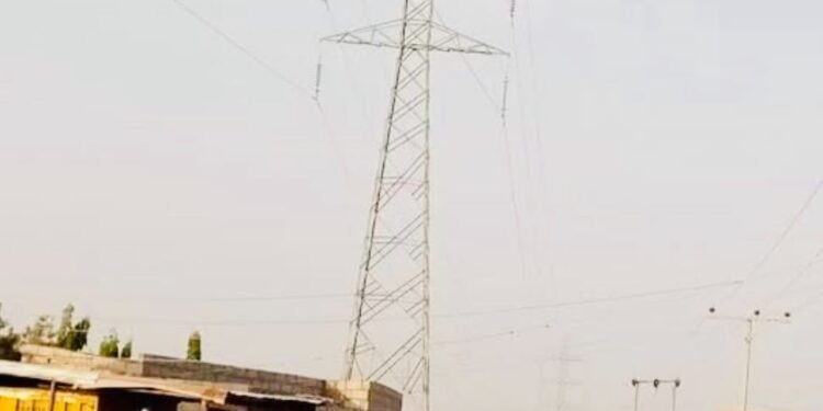 Makoko buildings under high tension wire