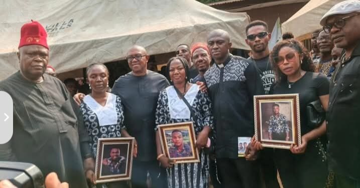 Obi Attends Burial of Three Siblings Killed in Lagos GNI House Fire in Anambra