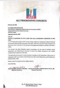 APC suspends congresses