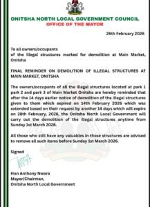 main market demolition notice