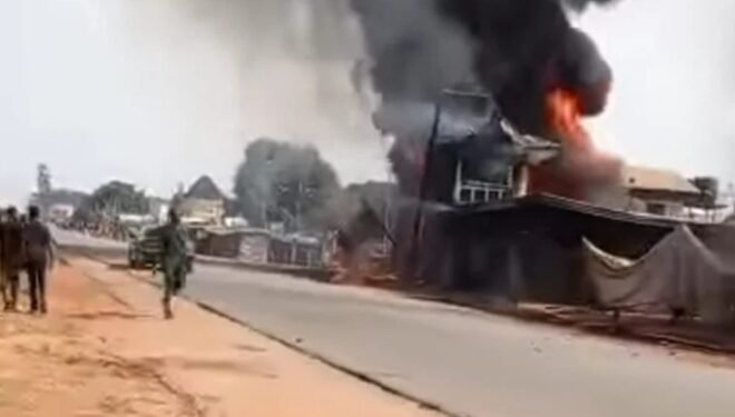 Fire Razes Filling Station, Forces Anambra Residents to Flee