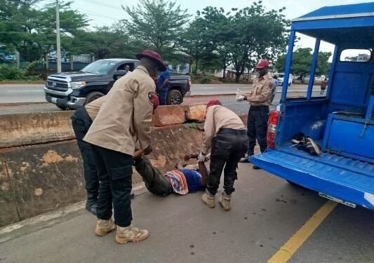 FRSC Rescues Unconscious Man Found Along Awka-Enugu Expressway (Photo)